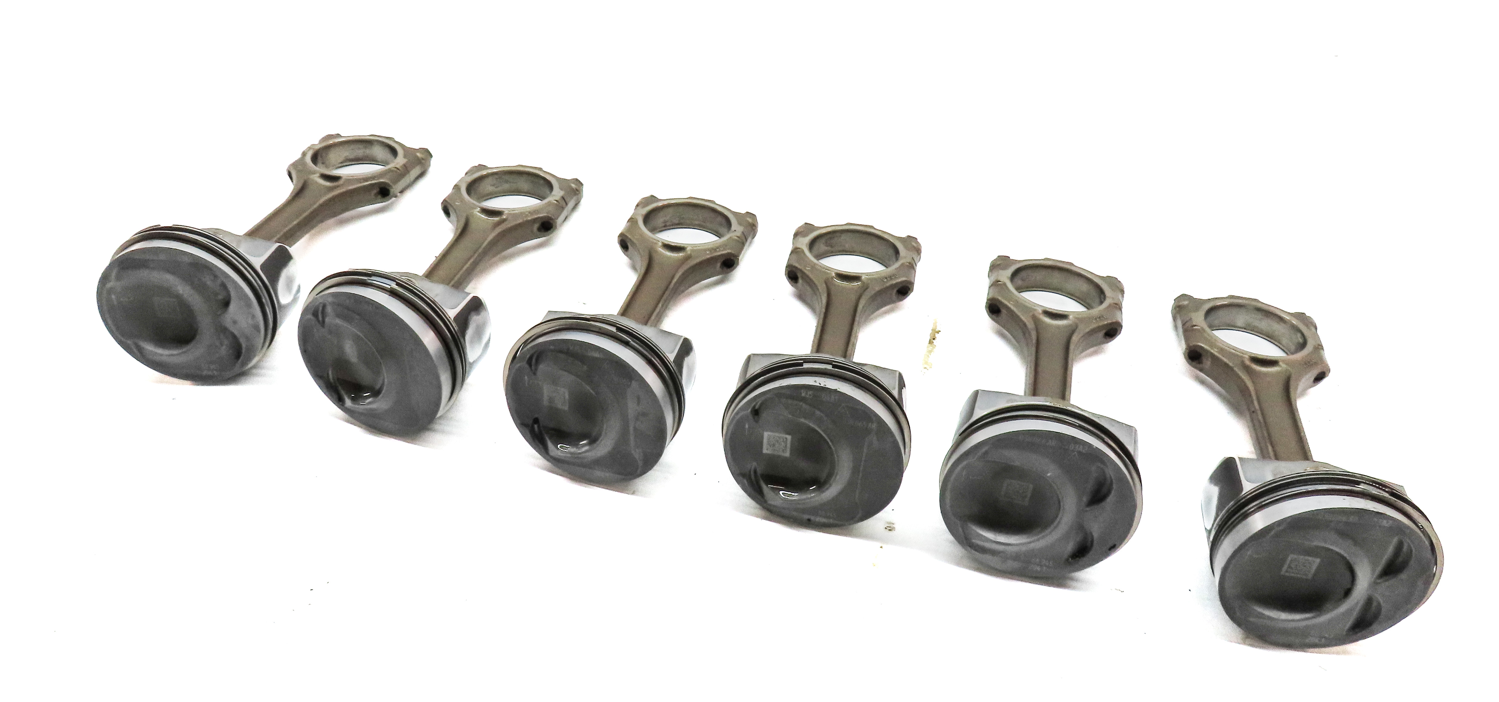11-18 PORSCHE CAYENNE (958) 3.6L M55 VR6 ENGINE PISTON w/ CONNECTING ROD SET 6 — exact item pictured